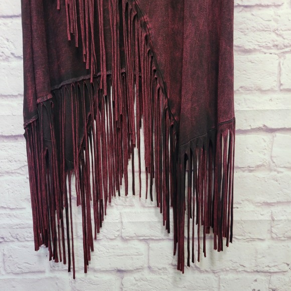 T Party Asymmetrical Maxi Fringe Skirt Sz M Boho Festival Western Gothic Hippie - Picture 4 of 10